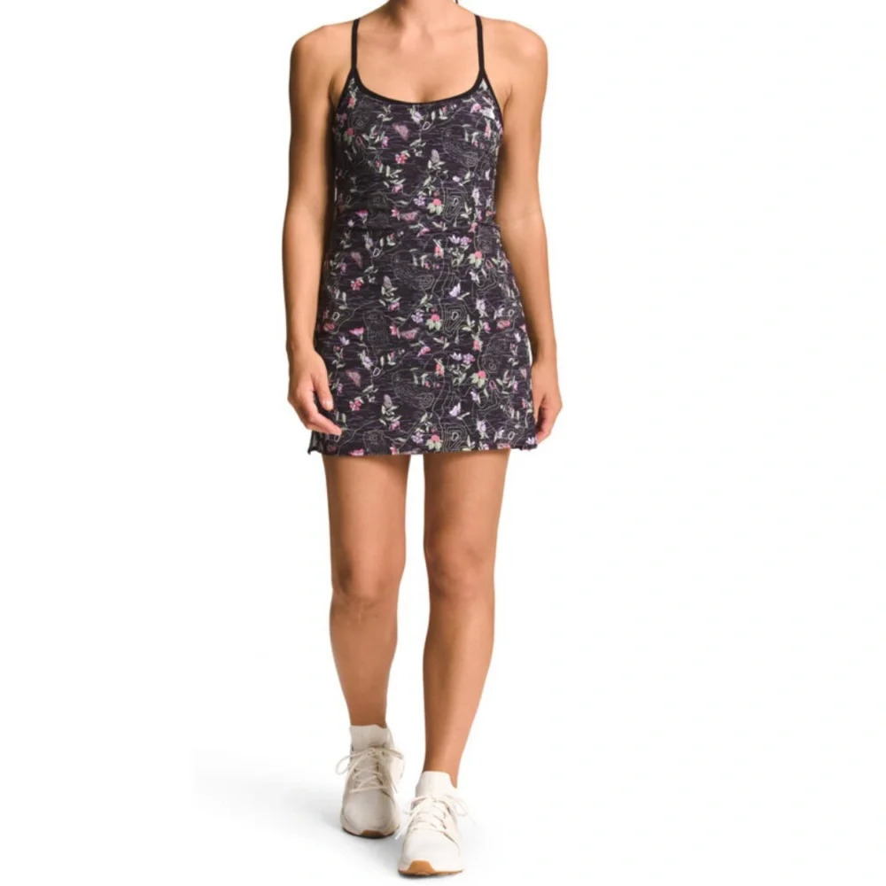 North Face Women’s Arque Hike Dress Black Multi Colored Floral Size Small